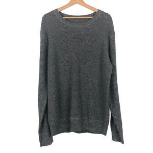 Life/After/Denim Women's Grey Waffle Knit Pullover Crew Neck Sweater XL